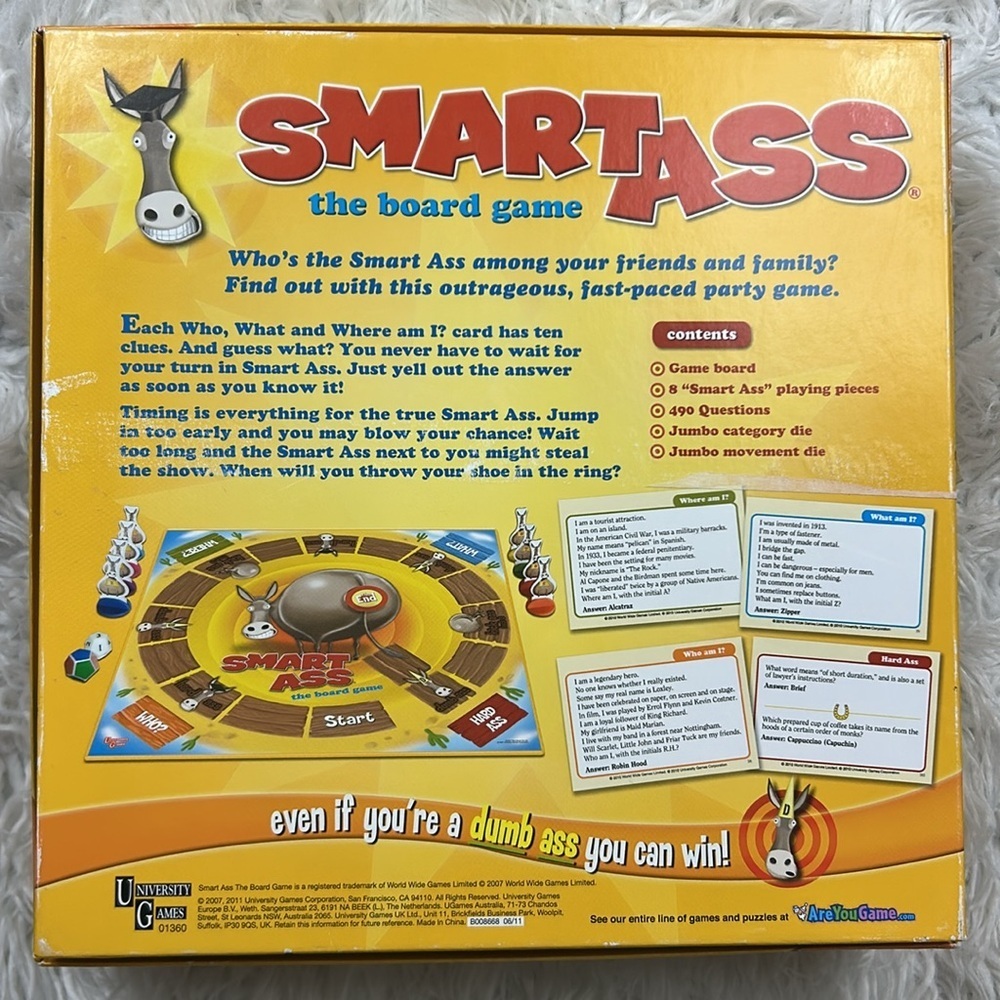 Smart Ass Trivia Board Game by University Games - Picture 2 of 4